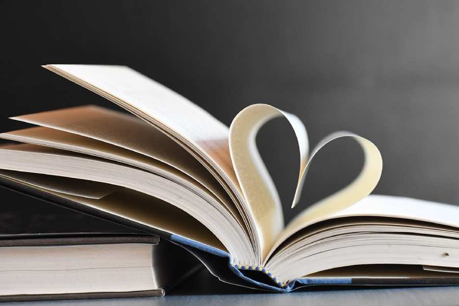 Anniversary’s and Christmas books-heart-pages